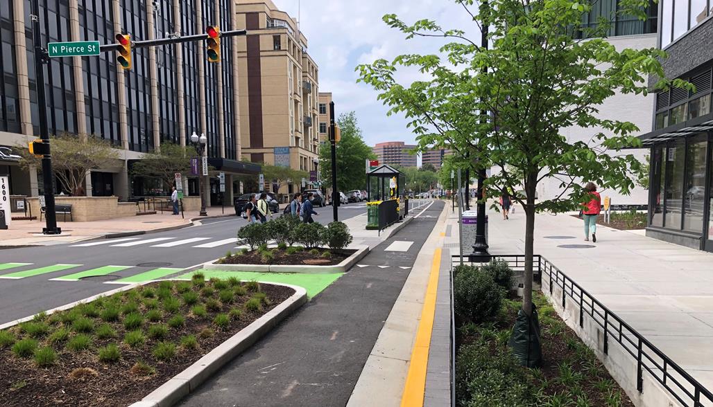 Street crosswalk and safety treatments in Arlington, Virginia