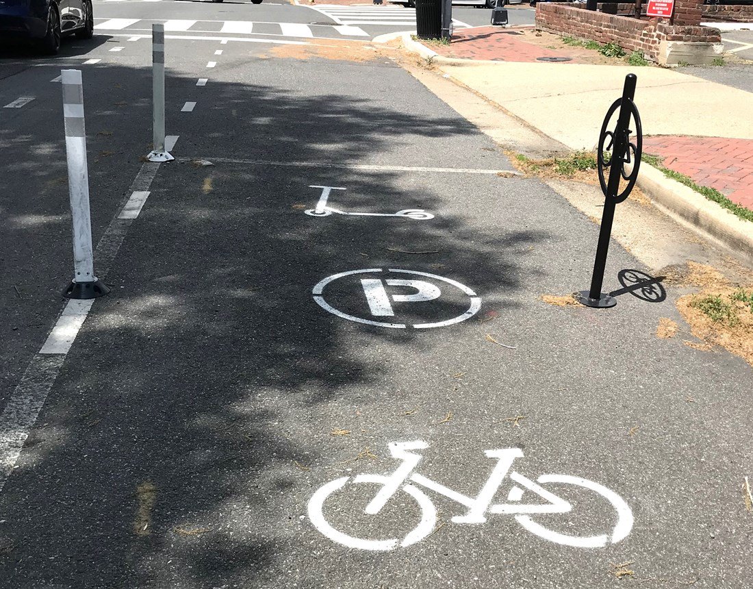 On street bike parking in Alexandria