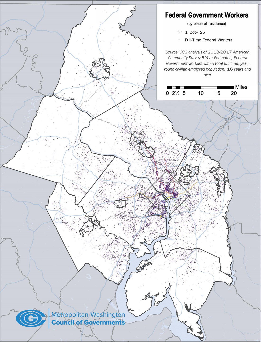 Federal Government Workers by place of residence
