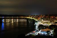 Evening view of Potomac River and K Street Expressway from Watergate
